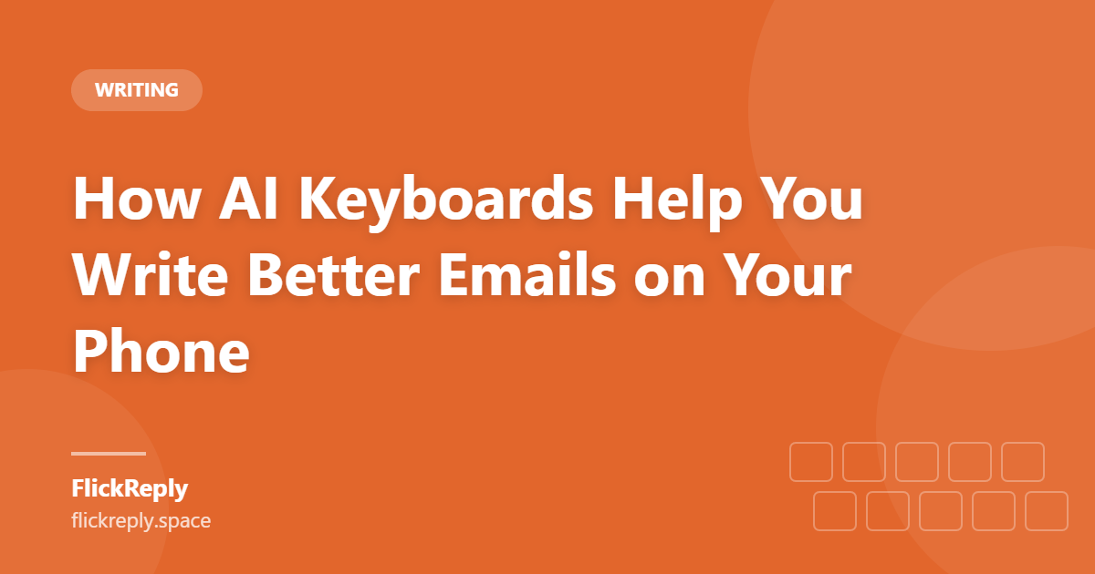 Professional using an AI-powered Android keyboard to write emails on a smartphone.